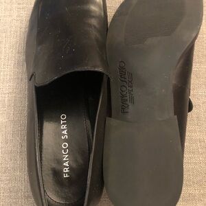 Franco Sarto Black Leather Slip-On Loafers - Minimalist Design